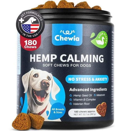 Calming Chews For Dogs Duck Flavor Canine Supplement For All Breeds And Sizes - Family & Friends Pet Company