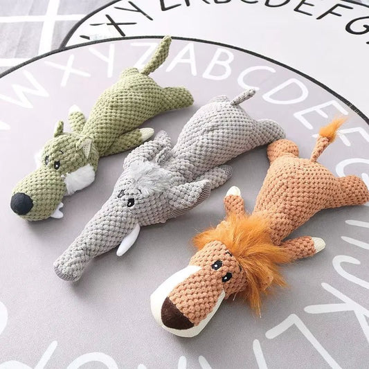 Squeaky Animal Plush Toys – Fun, Teething & Tooth - Cleaning in One - Family & Friends Pet Company